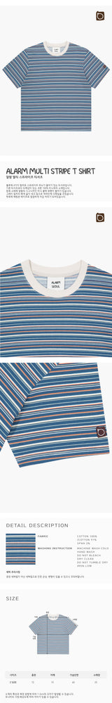 ALARM MULTI STRIPE T SHIRT BLUE_MAN