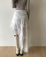 ペリズアシンメトリックレースカンカンスカート