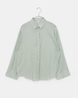 Tenon see-through checkered oversized fit long-sleeved shirt