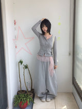 シースルーフリルスリーブレス
