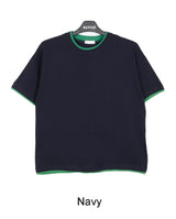 リアンカラーマッチングレイヤード半袖Tシャツ