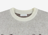 Mona Lovely Lettering Embroidery Loose Fit Round Knit