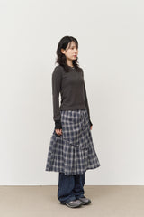 (W) Folky Checked Skirt (2color)