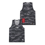 Mesh Oversized Sleeveless Tiger Camouflage