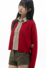  COZY WAVE CARDIGAN (RED)