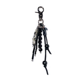 mushroom gemstone keyring (black)