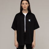 [UNISEX]スモールクラウドビアスマイルオーバーサイズフィット半袖シャツ