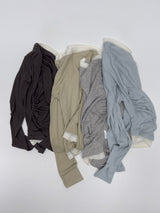 Layered Shirring Boat Neck T-Shirt