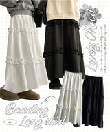 Tony banding frill cancan long skirt