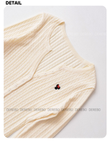 wool button twist embroidered long-sleeved knitwear