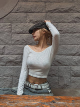 Angie basic off-shoulder long sleeves