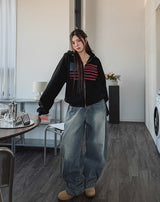 Blind washing balloon denim pants