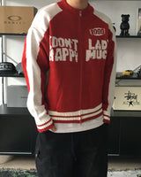 RM Nine lettering color combination knit zip-up (3C)