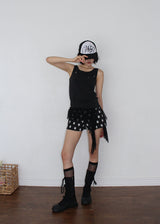 EYELET FRILL SLEEVELESS