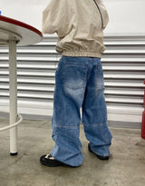 No.0674 C parachute denim wide PT