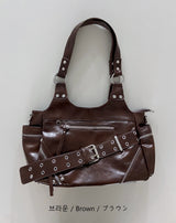 Clear Eyelet Faux Leather Shoulder Crossbody Bag 3 Colors