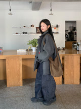 [unisex] ポピスウールハイネックハーフコート