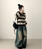 Beaded Dangara Snap Knit Hooded