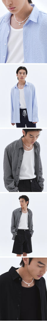 925 Silver パールコインネックレス_Pearl White
