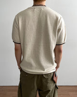 Tonal Layered Henley Neck Knit