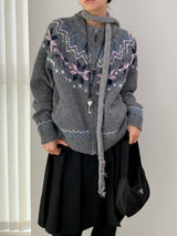 Winter Cozy No Collar Knitwear Zip-Up Cardigan