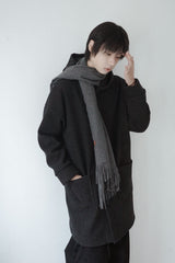 relaxed hood wool coat