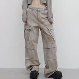 (Unisex) Bison Cargo Wide Denim