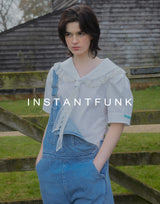 Square-neck denim corset dress
