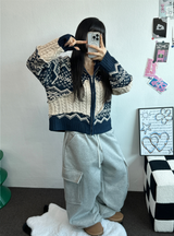 スノーフラワーハーフポロネックTニットジップアップ 🧸💙