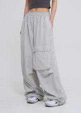 Front pocket balloon nylon pants