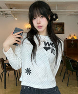 We Love It Graphic Dot Long Sleeve_Ivory