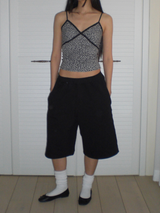 Bermuda sweat pants [Black]