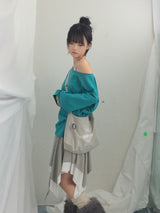stripe ribbonline wave skirt