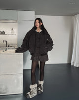 Ber denim padded hooded flight jumper