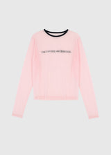 プリントメッシュTシャツ_ピンク