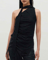 One Shoulder Lace Top _ BLACK