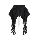 Frill Strap Asymmetric Skirt 232469355
