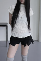 pleated turtleneck T (2color)