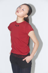 レースデューTシャツ - レッド