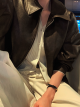 Vine Pocket Leather Blouson / 3 colors