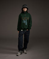 W BLUEBIRD HALF ZIP-UP SWEATSHIRT GREEN