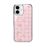 [MADE]Peach Check MagSafe Glass Bumper Phone Case