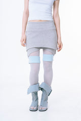 Two-Tone Layered Biker Shorts (MALANGE BLUE)
