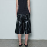LEATHER SHORTS BLACK