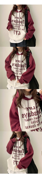 Loran Color Raglan Napping Hoodie