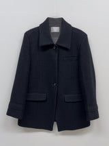 [wool95%] サンダーカラーウールハーフコート