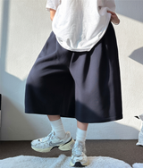 PETIT 🎀 TWO ピンタックバルーンバミューダ 💙🩶🤍🖤💛 5COLOR