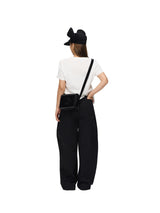6CRAYON Rigid Coating Straight Black Pants with Side Pleats