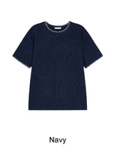 [1+1] Reton Stitch Muscle Knit Short Sleeve Tee