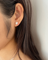 Cotton ball earring (silver)
